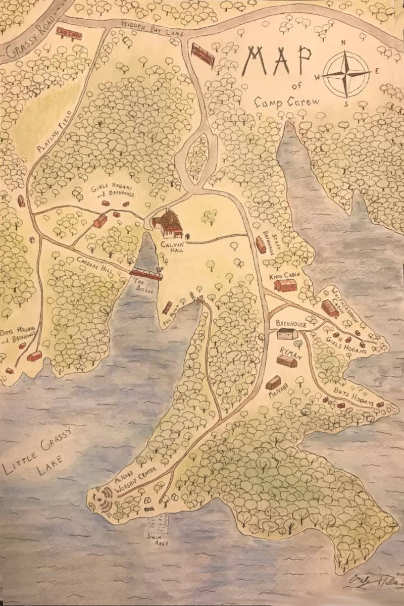 Counselor Emily Wallace's Map of Camp Carew.