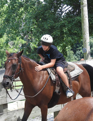 Horseback riding at Camp Carew.